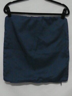 Handmade Solid Navy Blue Throw Pillow Cover Zippered Cushion Case